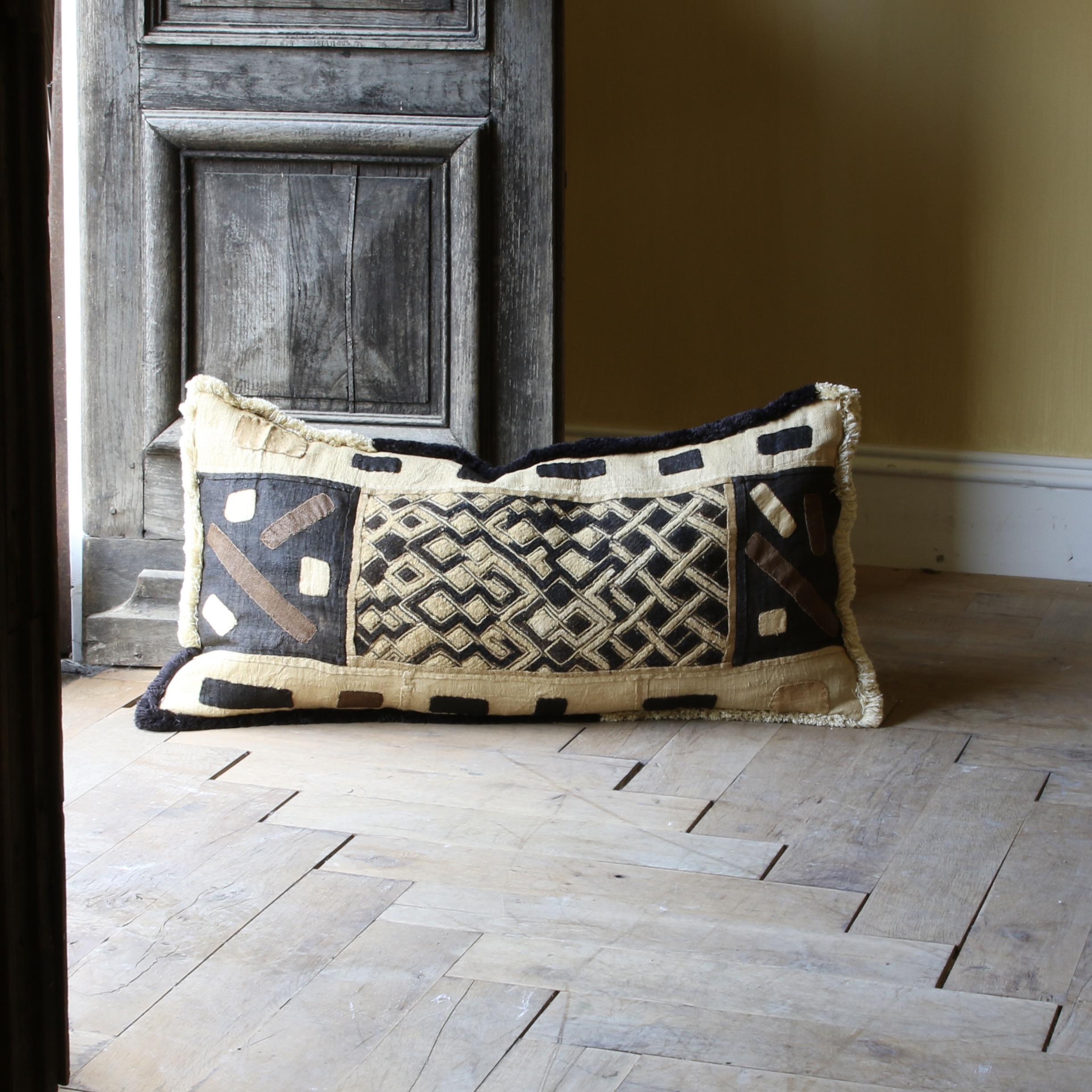 154-65 - Kuba Cloth Cushions with Silk Fringe